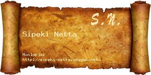 Sipeki Netta névjegykártya